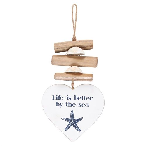 Better By The Sea Driftwood Heart Hanging Decoration