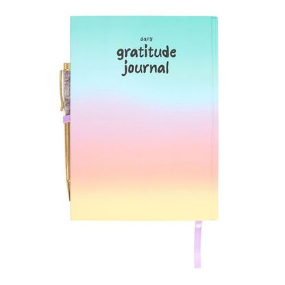 Multicoloured Gratitude A5 Journal with Amethyst Pen