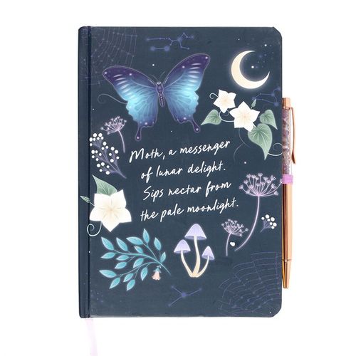 Midnight Moth A5 Journal with Amethyst Pen