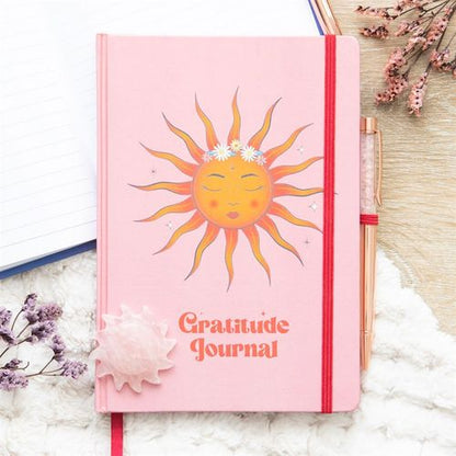 The Sun Gratitude A5 Journal with Rose Quartz Pen