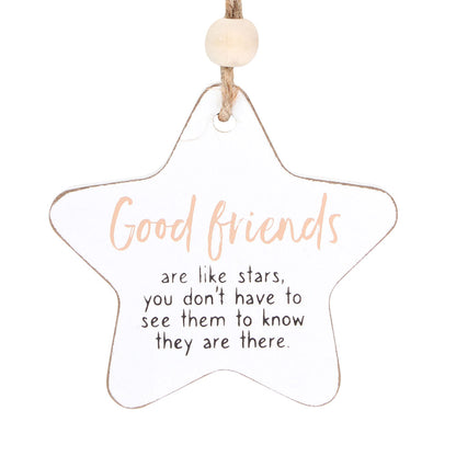 Good Friends Hanging Star Sentiment Sign