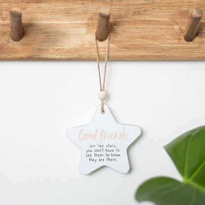 Good Friends Hanging Star Sentiment Sign