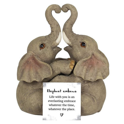 Elephant Embrace Elephant Couple Ornament