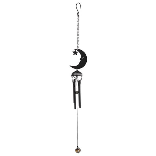 Black Crescent Moon Cut-out Windchime