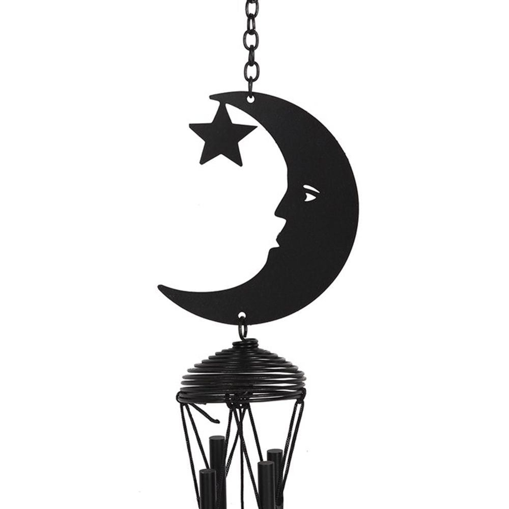 Black Crescent Moon Cut-out Windchime