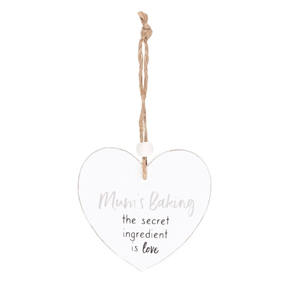 Mum's Baking Secret Ingredient Hanging Heart Sentiment Sign