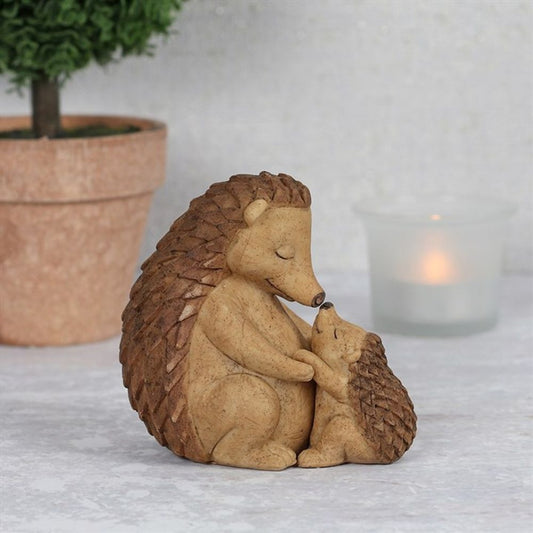 Happy Hoglet Mother and Baby Hedgehog Ornament